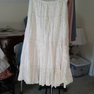 J. Jill skirt sz L beautiful cream w/sequins
